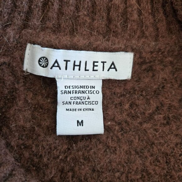 Athleta Womens Layover Crew Sweater Brown Merino Wool Blend Size Medium - Picture 12 of 15